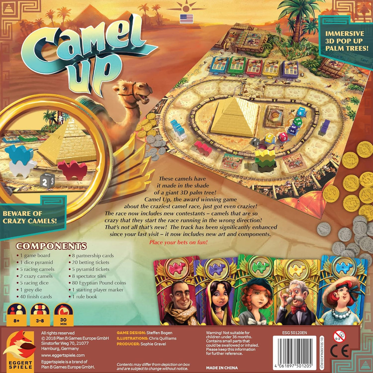 Camel Up Board Game Back of Box