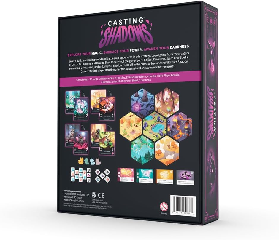 Back of the Box Casting Shadows Board Game