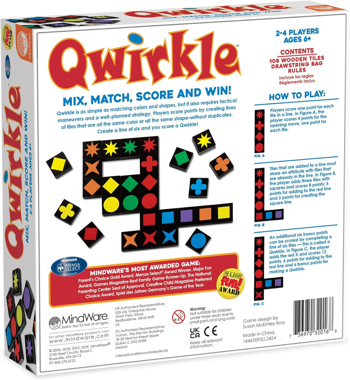 Back of the Box for Qwirkle Game