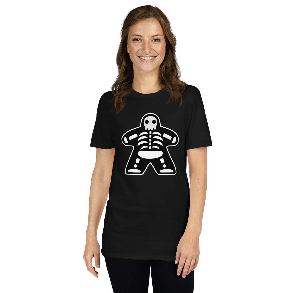 Black Meeple Halloween Skeleton T-Shirt