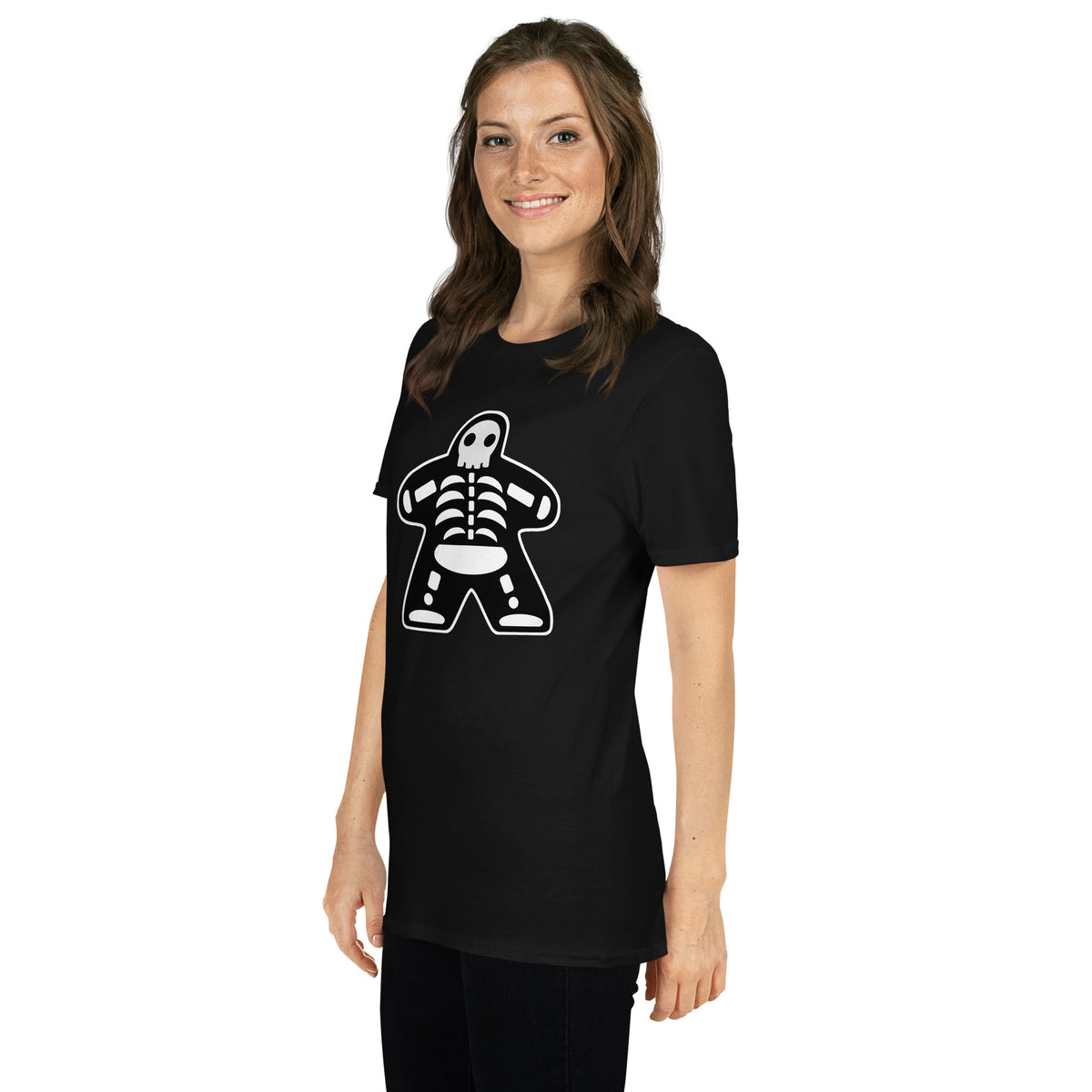 Black Meeple Halloween Skeleton T-Shirt