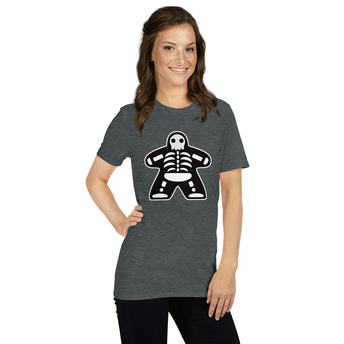 Black Meeple Halloween Skeleton T-Shirt