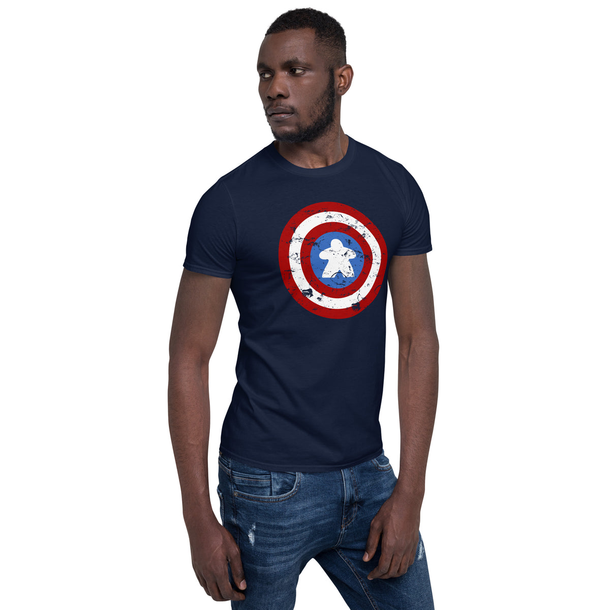 Captain Meeple Shield Board Game T-Shirt