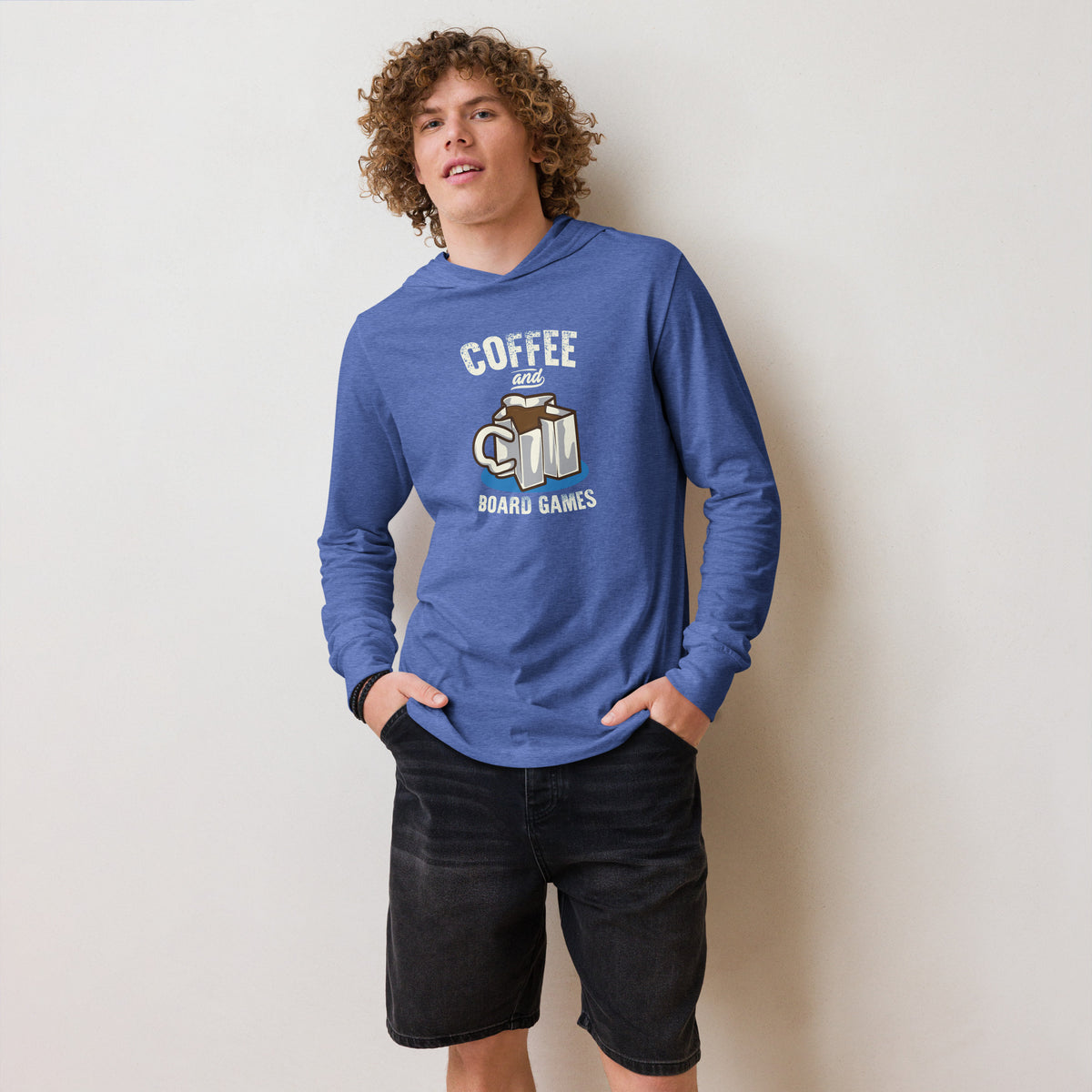 Coffee and Board Games Hooded Longsleeve T-Shirt