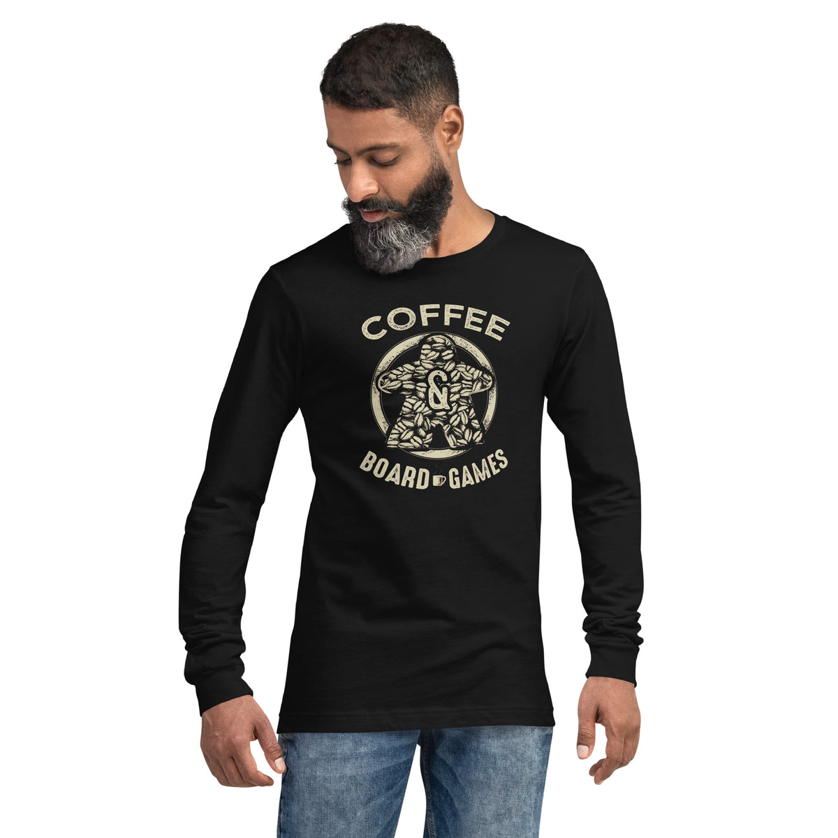 Coffee Bean Meeple Board Game Longsleeve T-Shirt