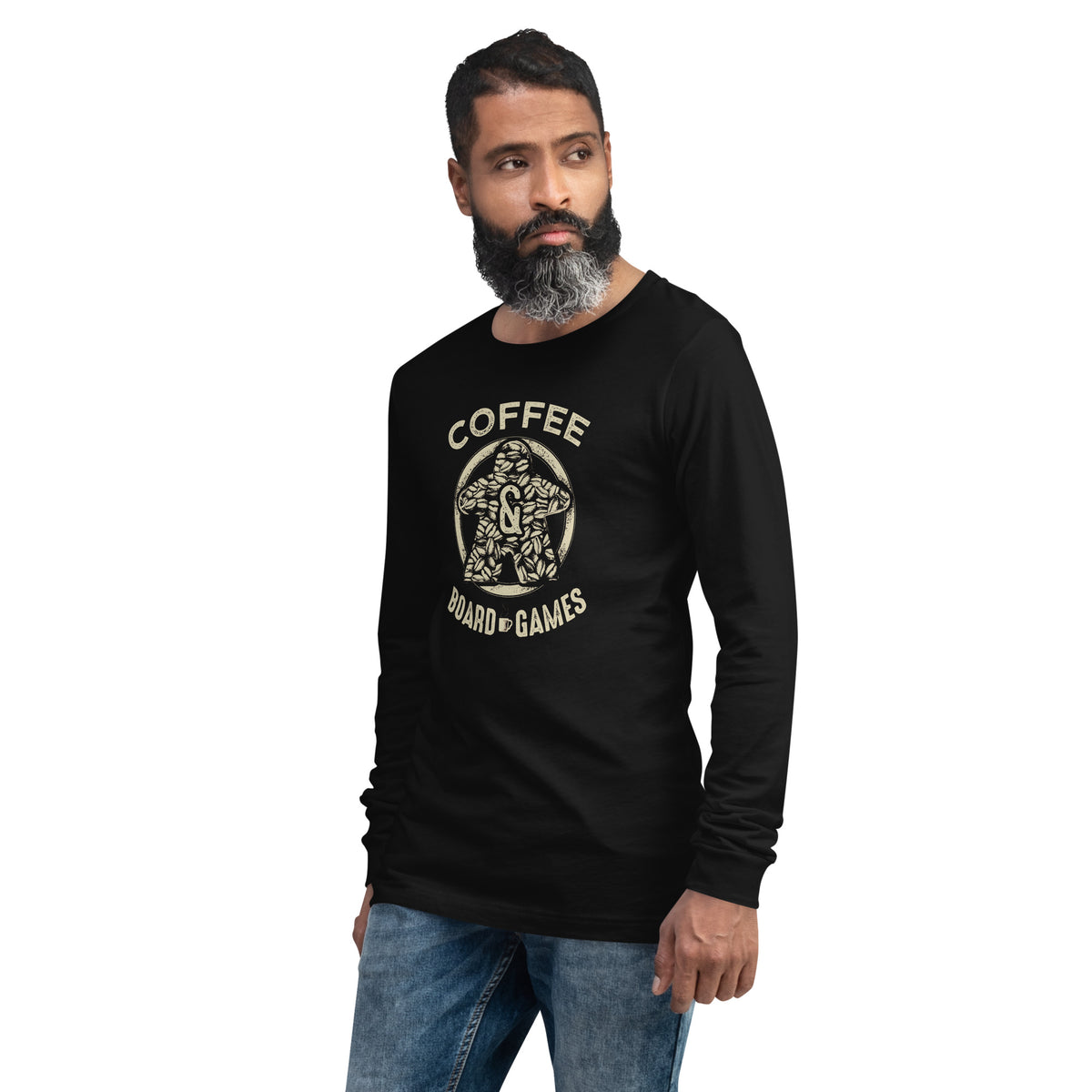 Coffee Bean Meeple Board Game Longsleeve T-Shirt