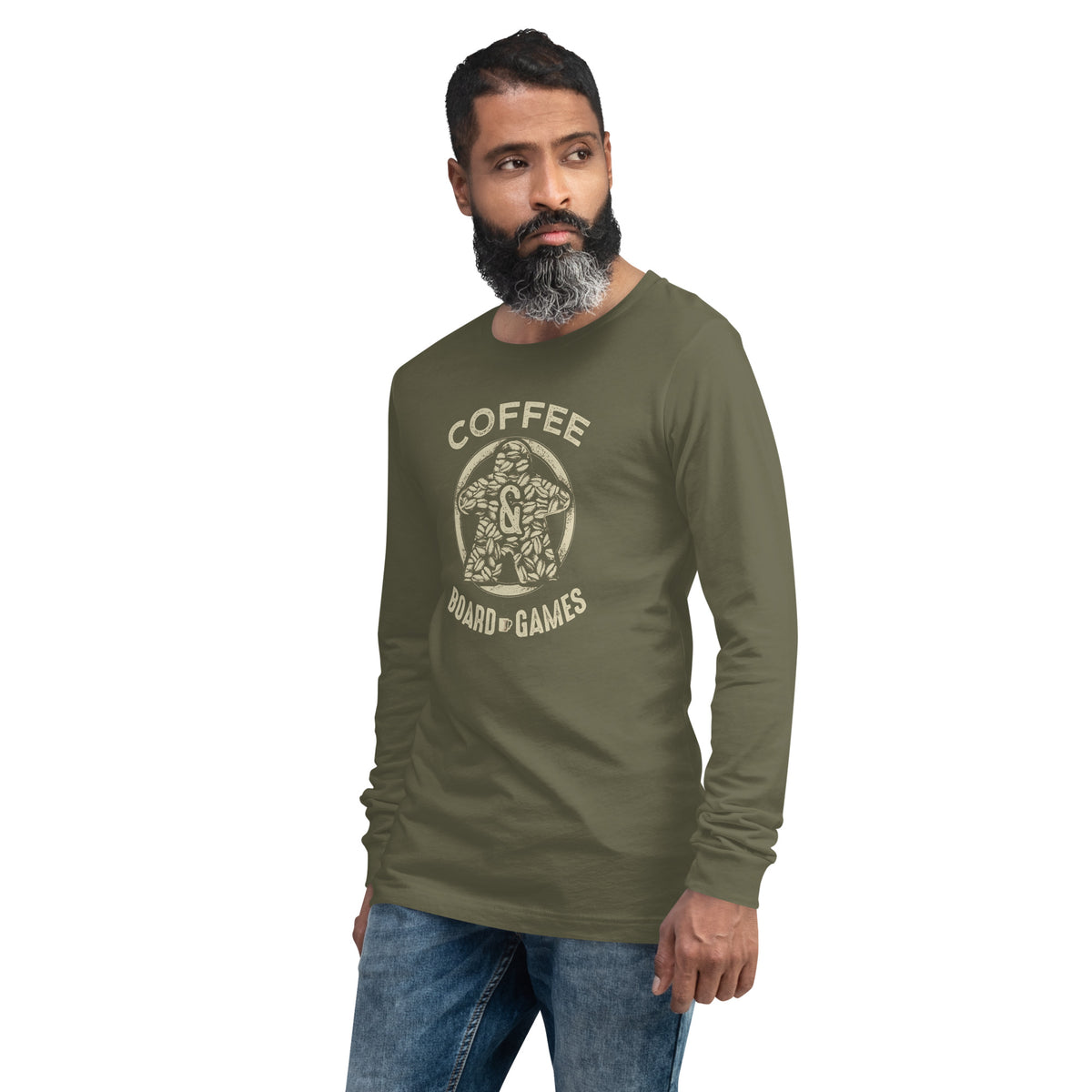 Coffee Bean Meeple Board Game Longsleeve T-Shirt