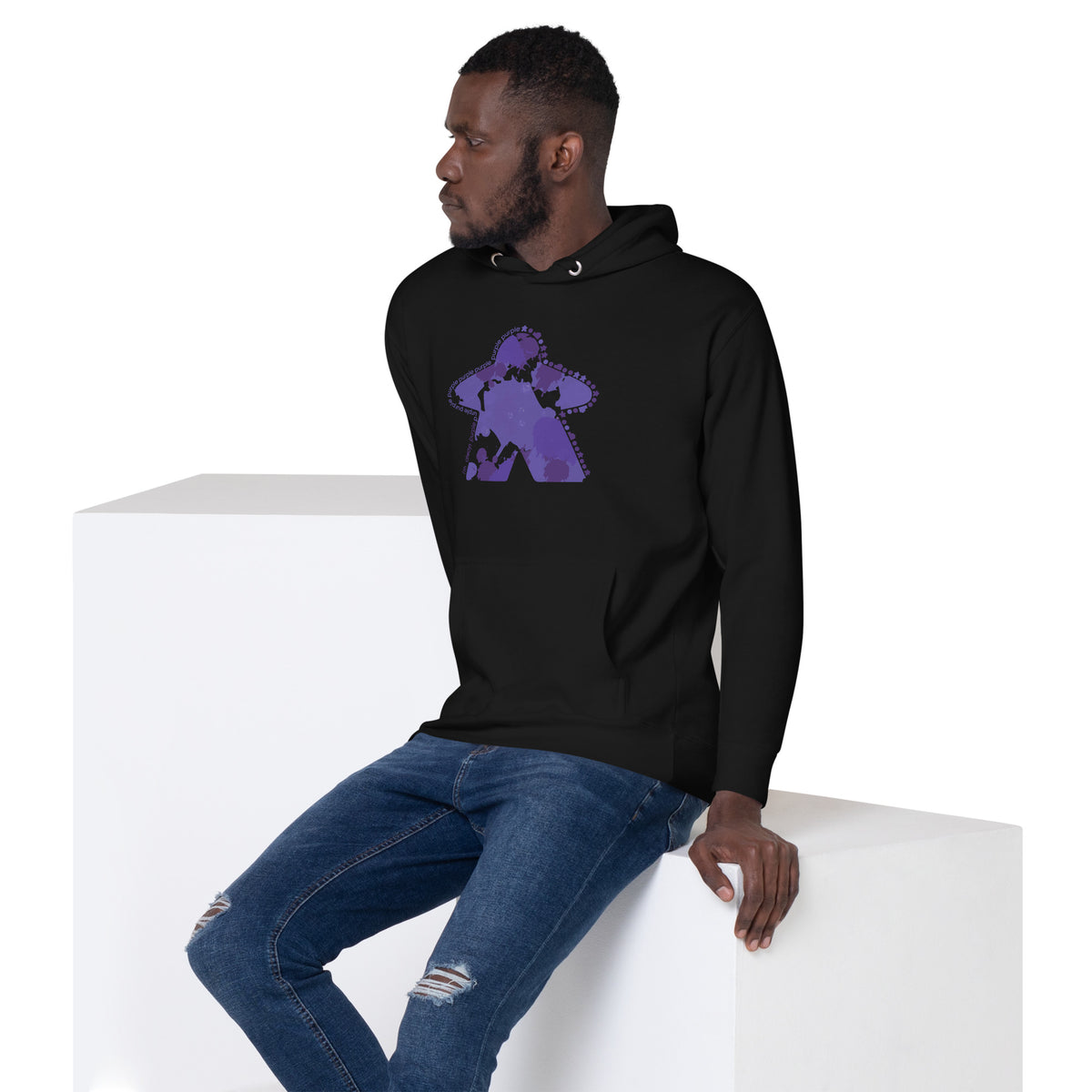 I&#39;m Always Purple Meeple Board Game Pullover Hoodie