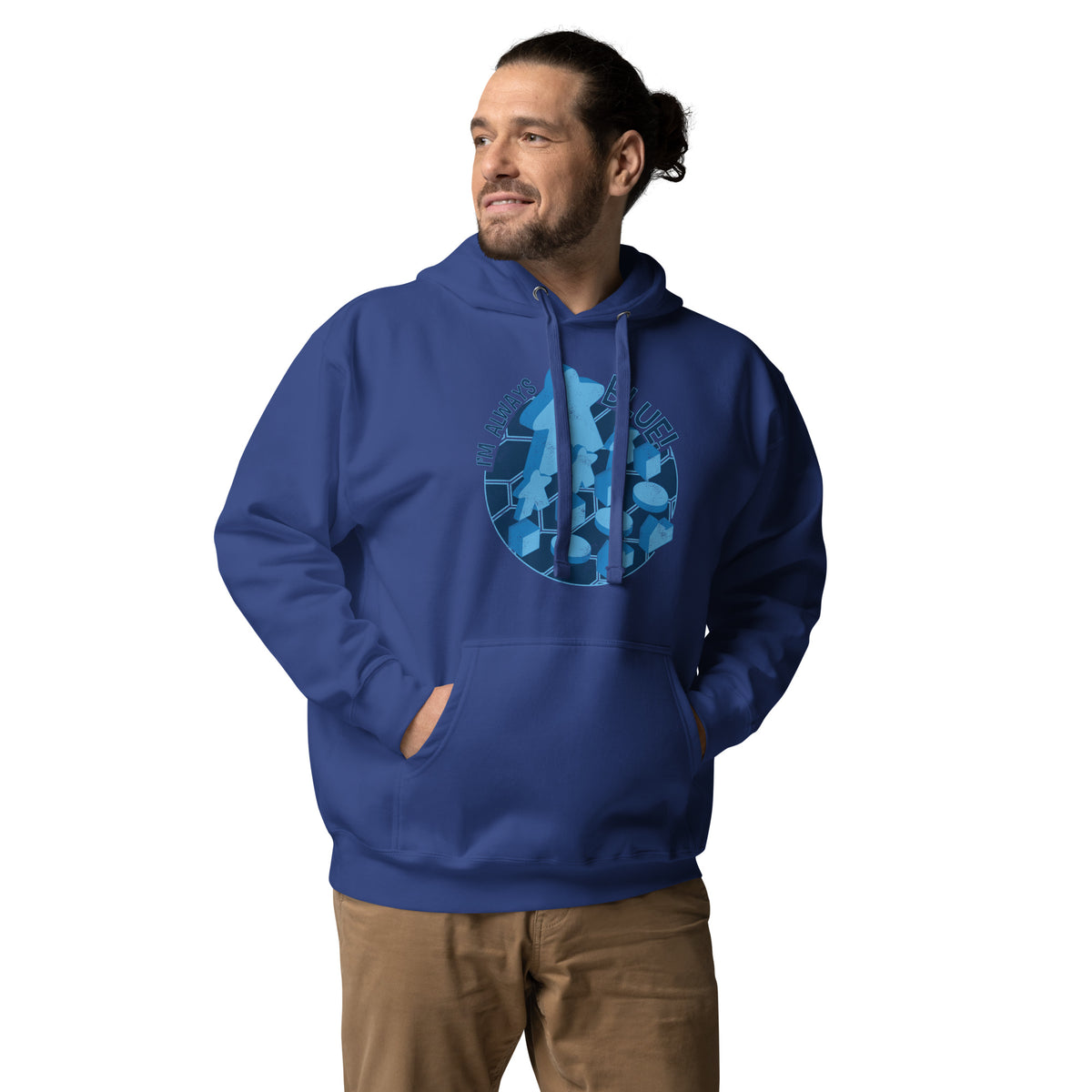 I&#39;m Always Blue Meeple Board Game Pullover Hoodie