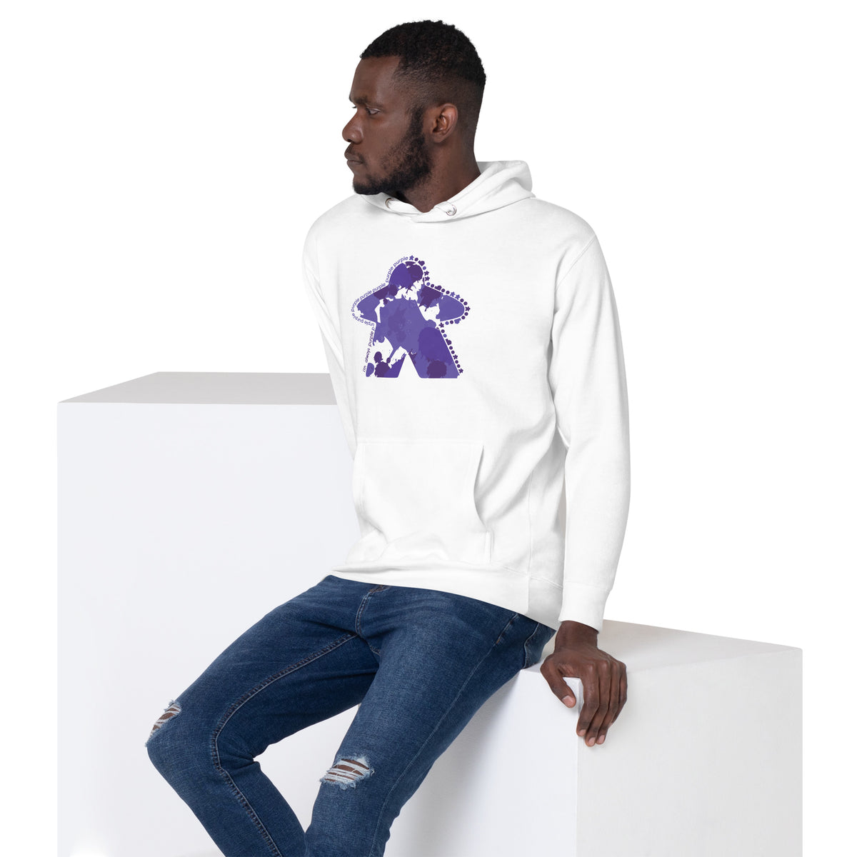 I&#39;m Always Purple Meeple Board Game Pullover Hoodie