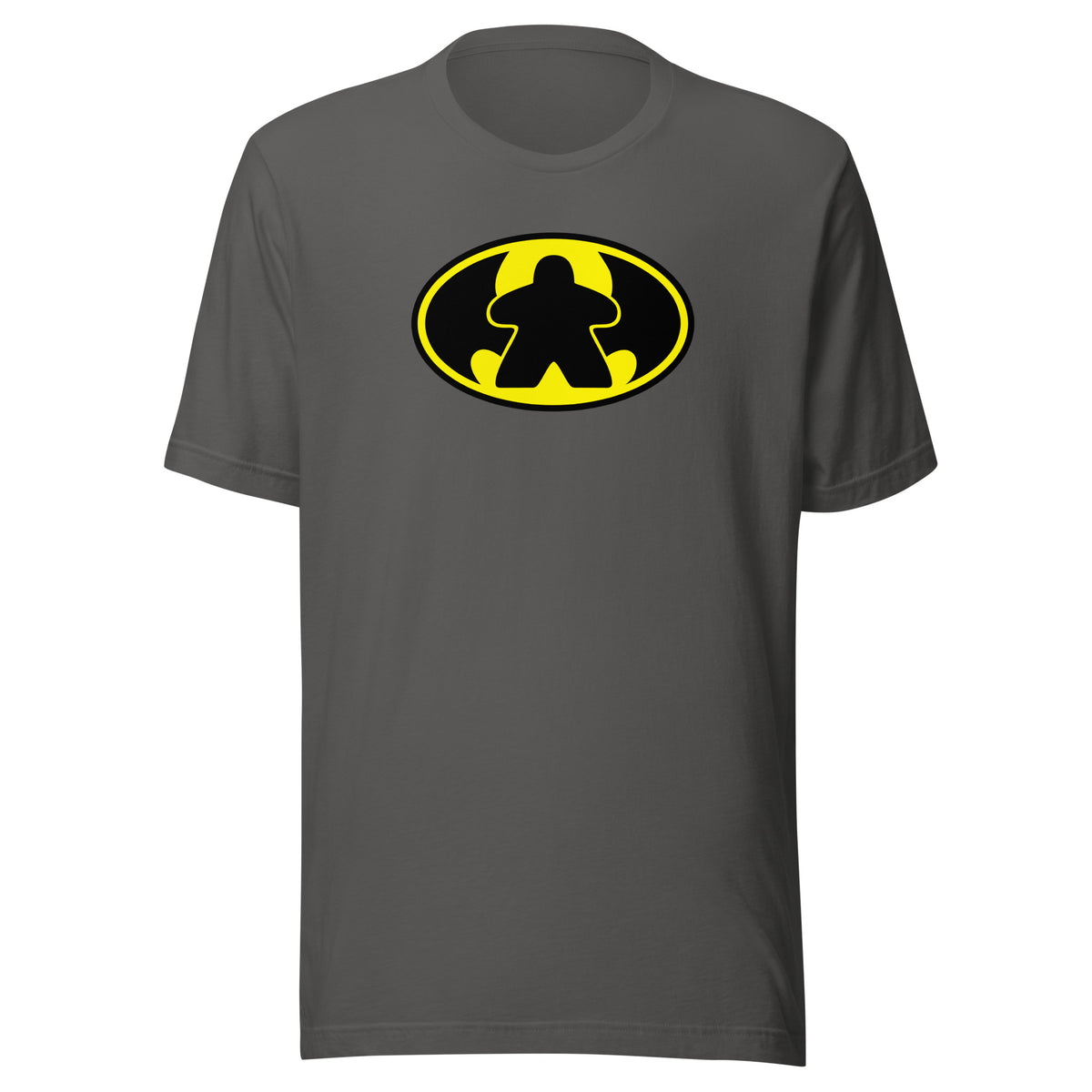 Batmeeple Design on asphalt gray t-shirt