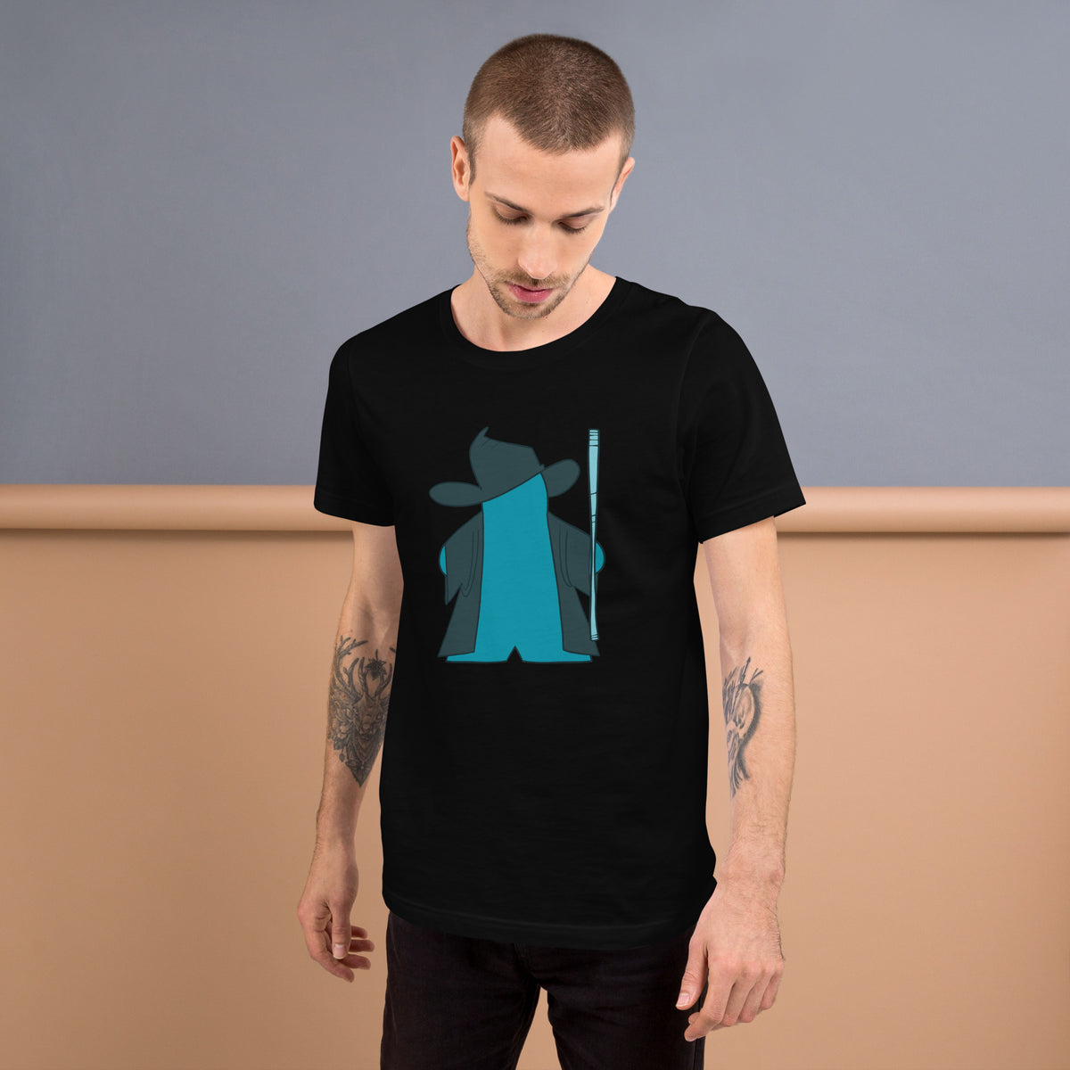 Blue Meeple Wizard D&amp;D T-Shirt