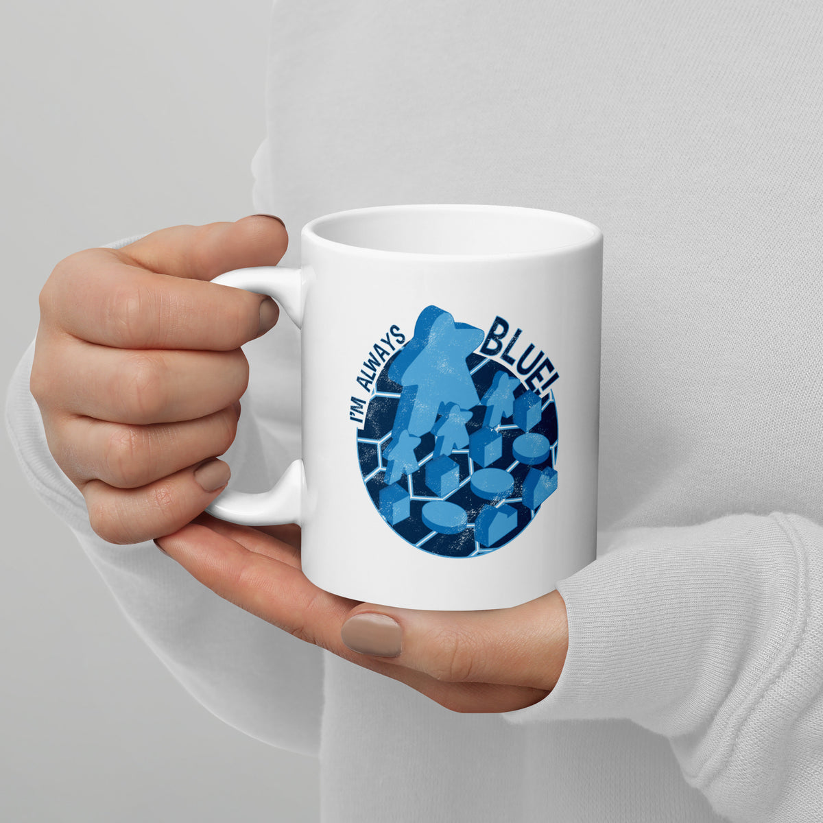 I&#39;m Always Blue Meeple Board Game Ceramic Mug