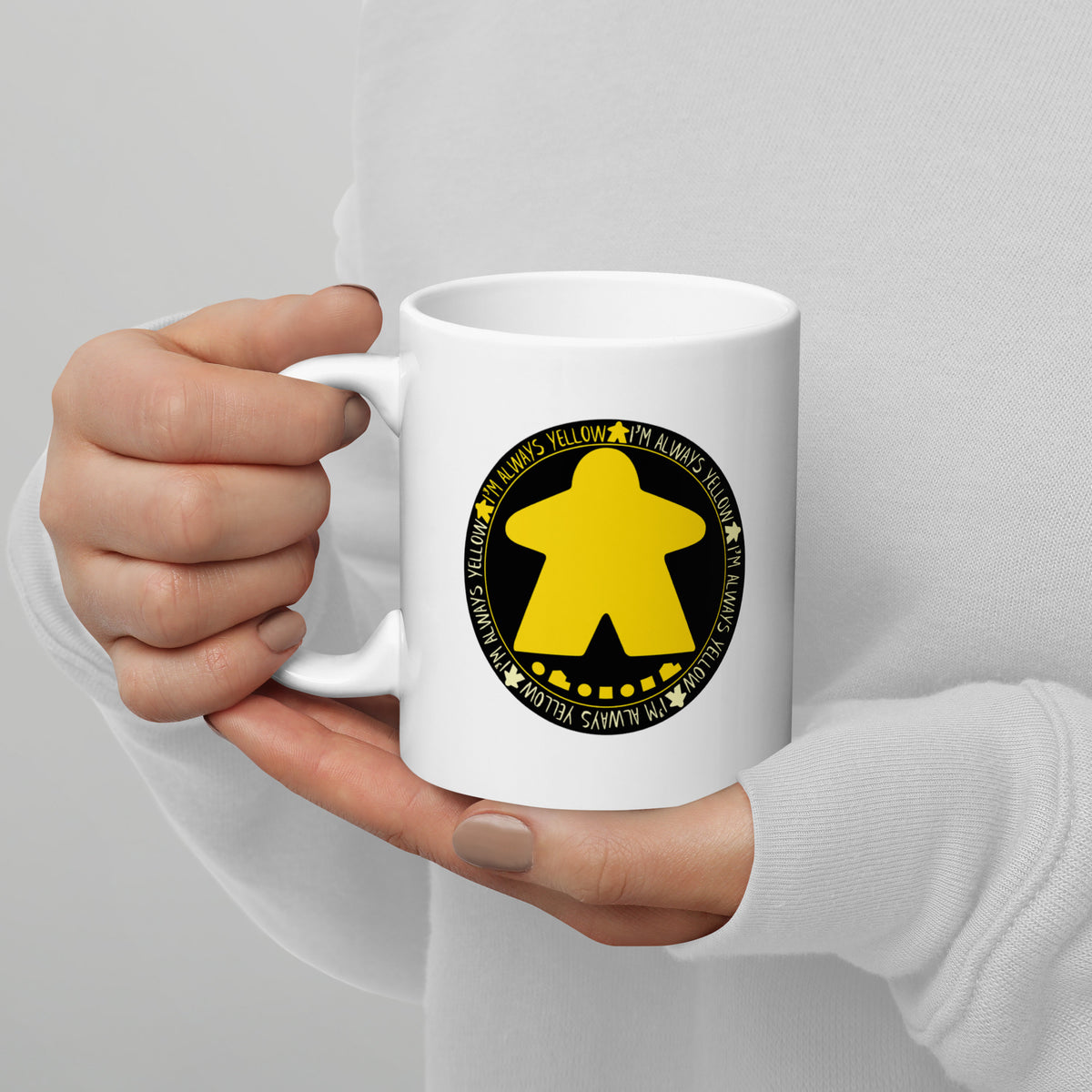 I&#39;m Always Yellow Meeple Board Game Ceramic Mug