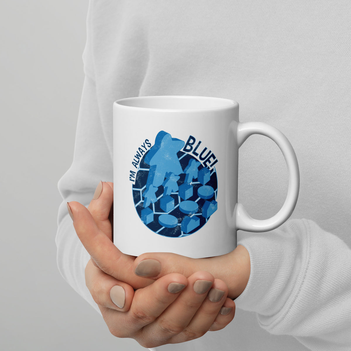 I&#39;m Always Blue Meeple Board Game Ceramic Mug