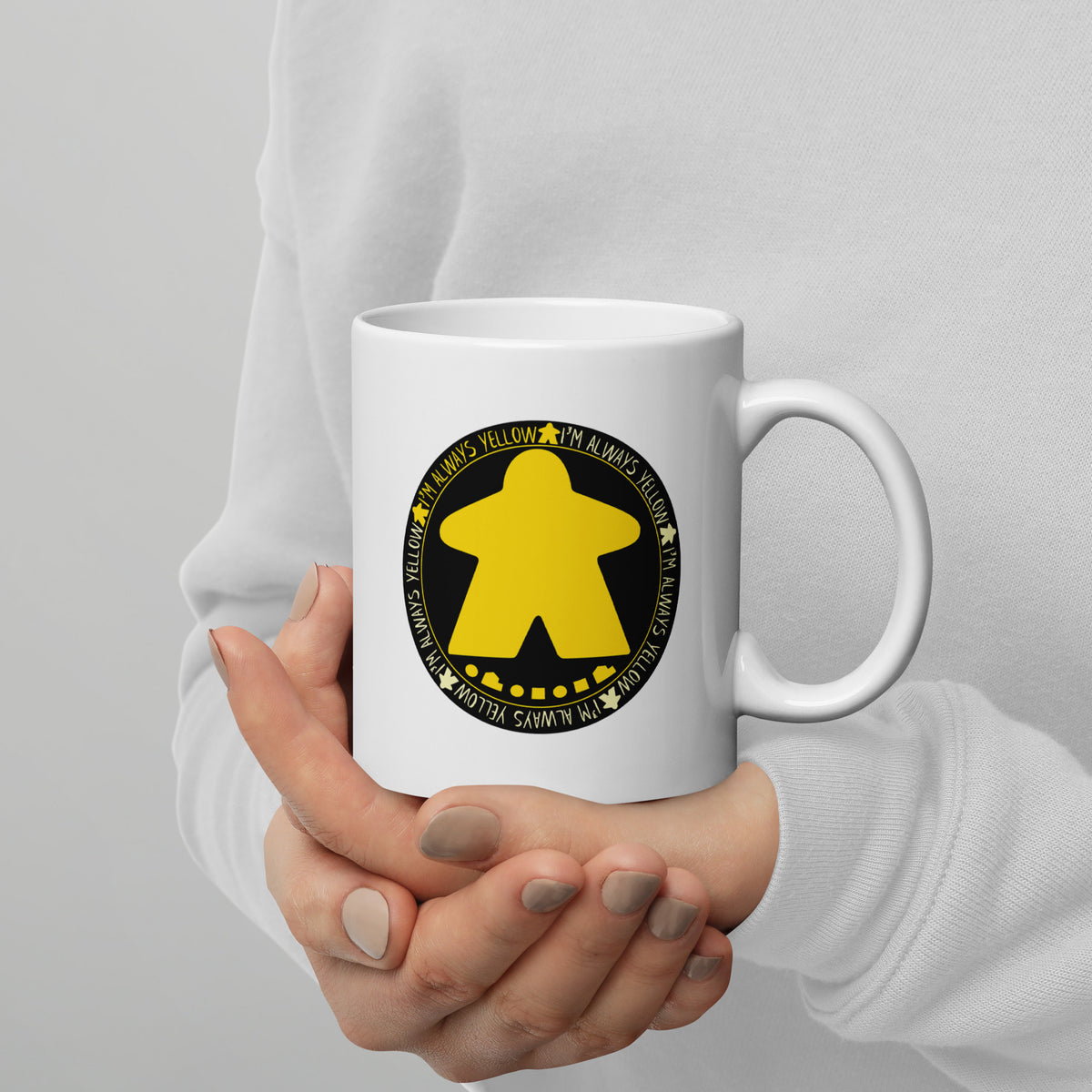 I&#39;m Always Yellow Meeple Board Game Ceramic Mug