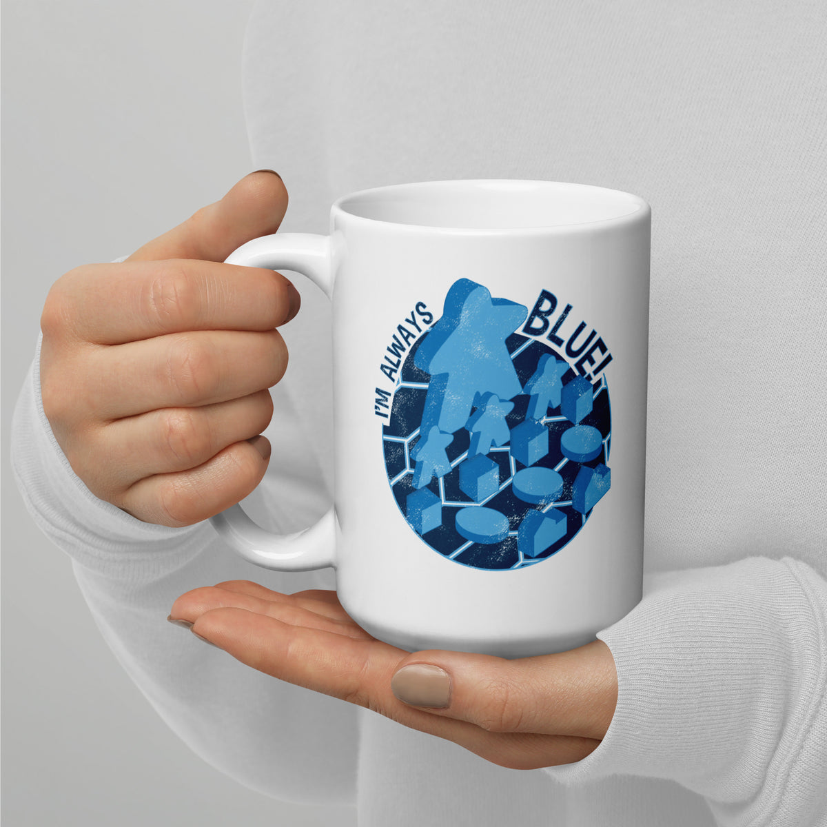 I&#39;m Always Blue Meeple Board Game Ceramic Mug