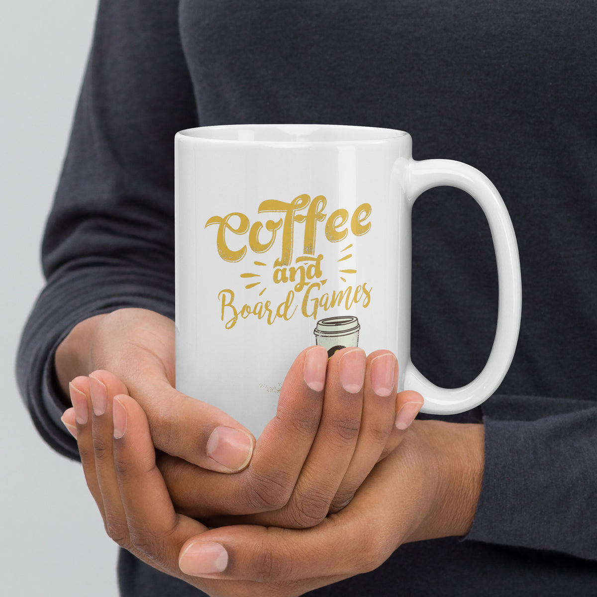 Coffee and Board Games To Go Ceramic Mug