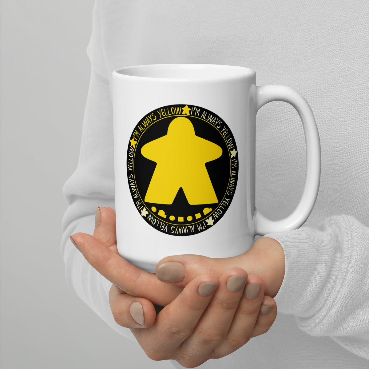 I&#39;m Always Yellow Meeple Board Game Ceramic Mug