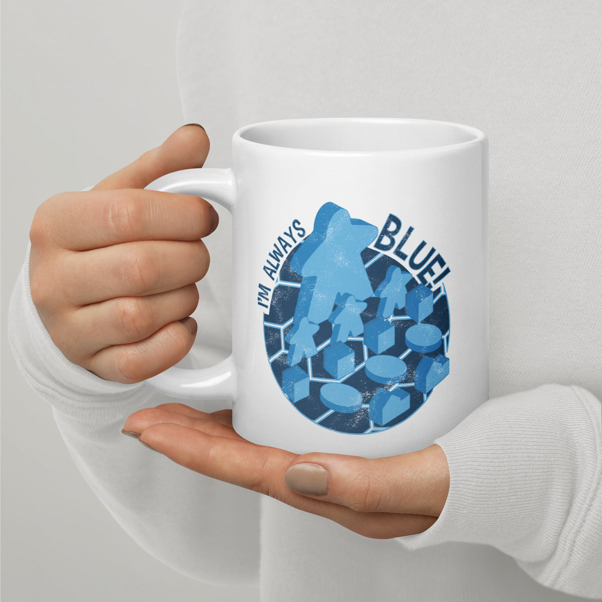 I&#39;m Always Blue Meeple Board Game Ceramic Mug