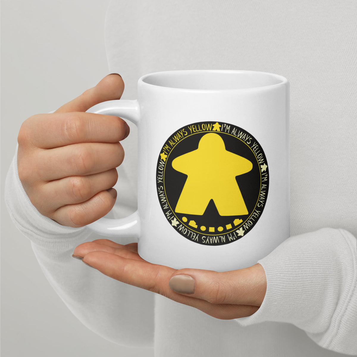 I&#39;m Always Yellow Meeple Board Game Ceramic Mug