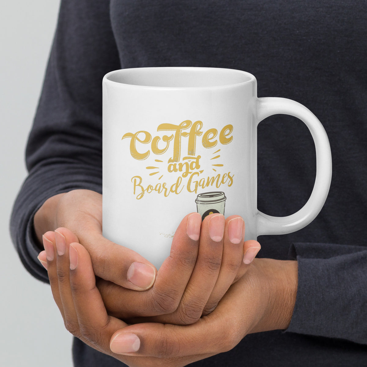 Coffee and Board Games To Go Ceramic Mug