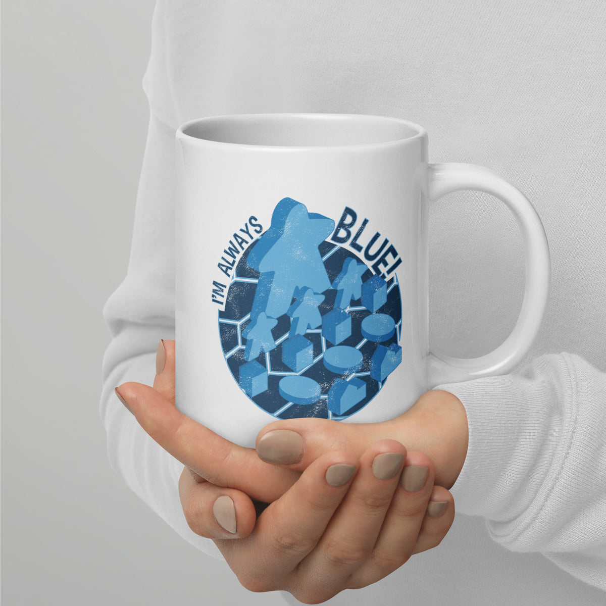 I&#39;m Always Blue Meeple Board Game Ceramic Mug