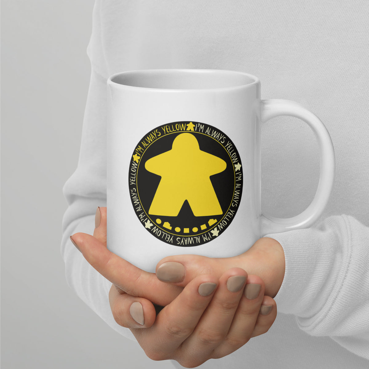 I&#39;m Always Yellow Meeple Board Game Ceramic Mug